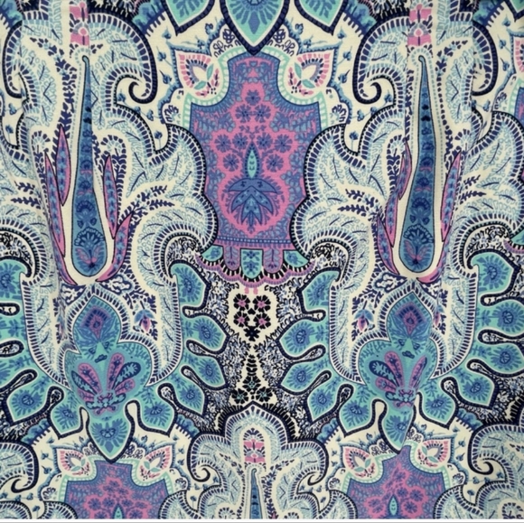 🆕Talbots Mykonos Multi Colored Paisley Lined Cotton Canvas Pencil Skirt Size 12 - Picture 5 of 9